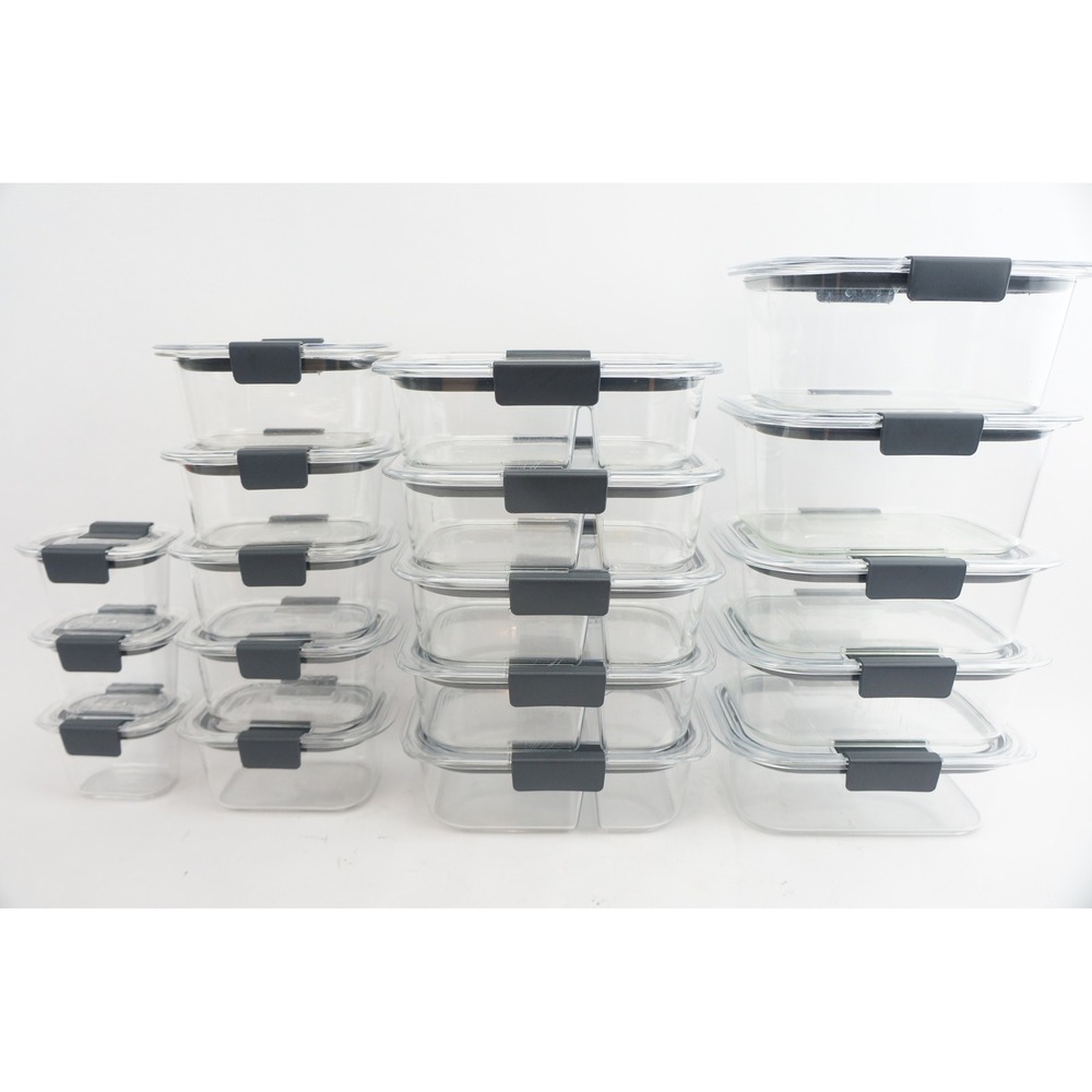 Rubbermaid Brilliance Food Storage Container Set 36 Piece Clear Plastic Good
